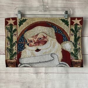 Santa Claus Reading List Tapestry Placemat Cotton Polyester Blend